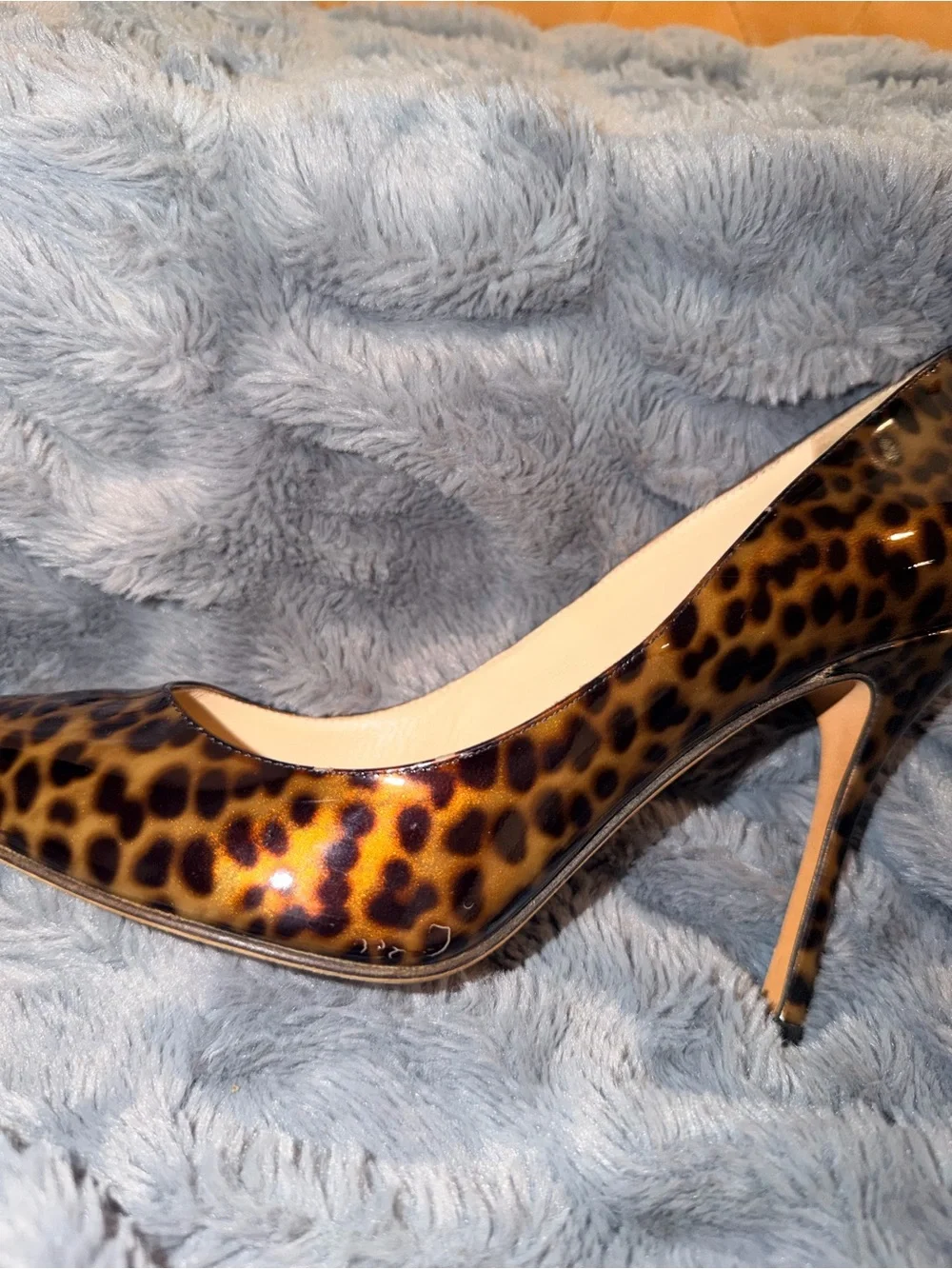 Jimmy Choo Leopard-Print Patent Leather Pointed-Toe - Dark Brown/Black